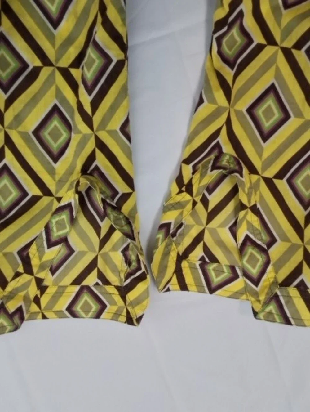 Tory Burch Yellow Geometric V-Neck Blouse